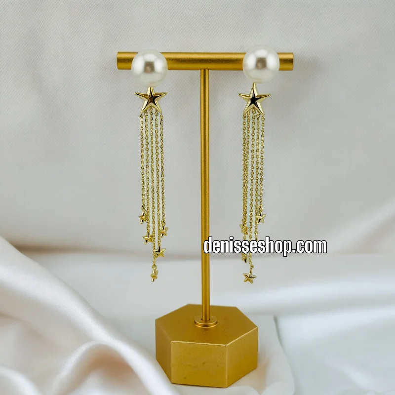 Elegant drop earrings for women-14K PEARL EARRINGS E525