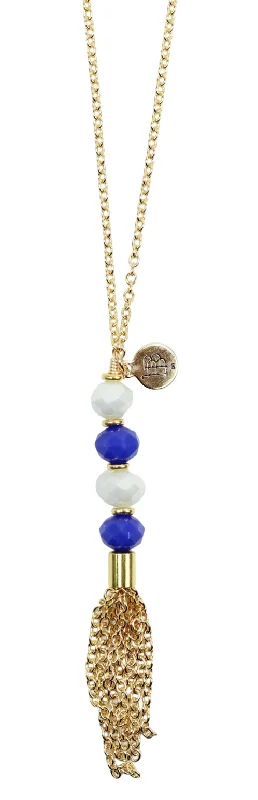 Elegant pendant necklace for women-The Mimi Necklace - Blue + White