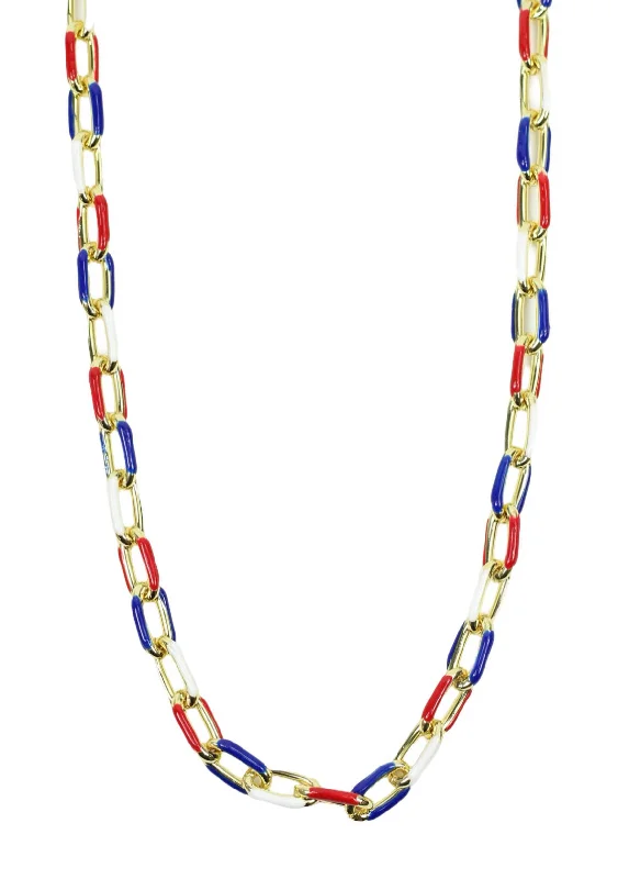 Gemstone necklace for women-The Lennox Necklace - Red, White & Blue