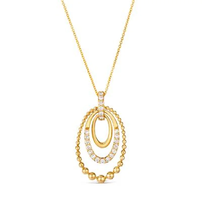 Silver chain necklace for women-14K Yellow Gold 0.30ctw Nude Diamond Drop Necklace by Le Vian