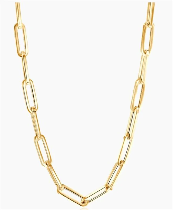 Custom necklace for women-14K Yellow Gold 2.50mm Paperclip Chain Necklace