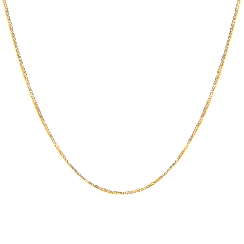 Stylish pendant necklace for women-Herringbone Chain Necklace | 10k Gold