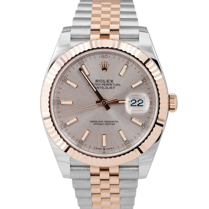 Smartwatches with heart rate monitor-MINT NEW PAPERS Rolex DateJust 41mm SUNDUST 18K Everose Steel JUBILEE 126331 BOX