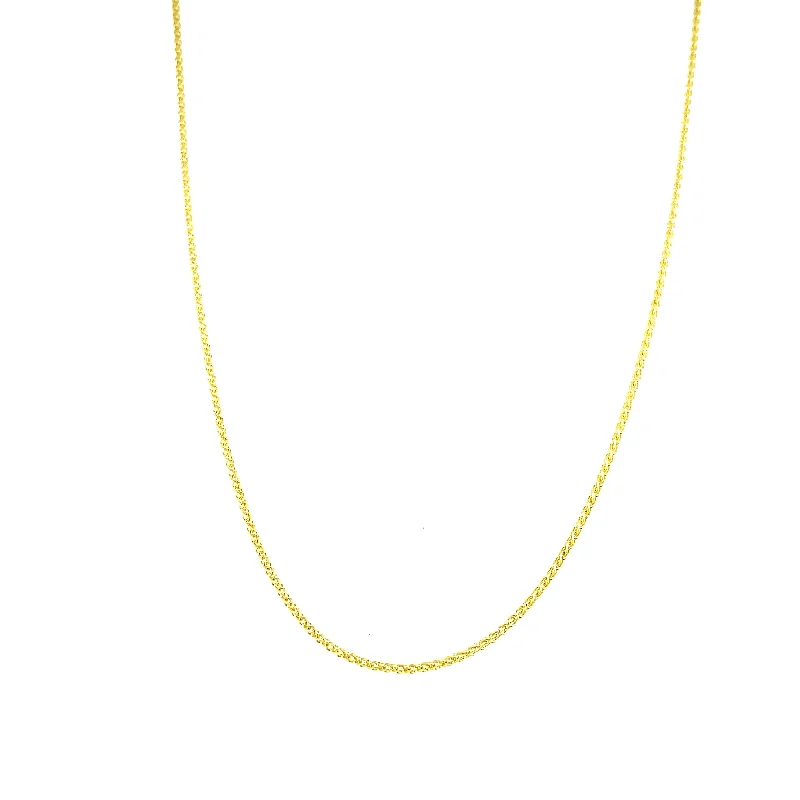 Classic pendant necklace for women-14K Yellow Gold 0.84mm Adjustable Wheat Chain Necklace