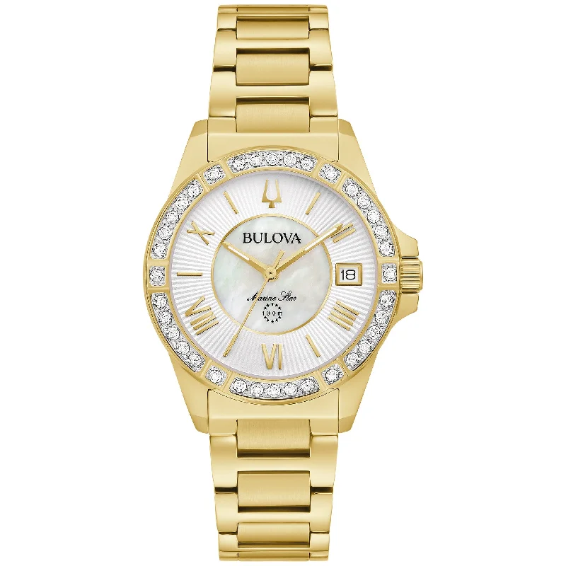 Solar-powered wristwatches-Bulova Performance Marine Star Ladies Watch Stainless Steel