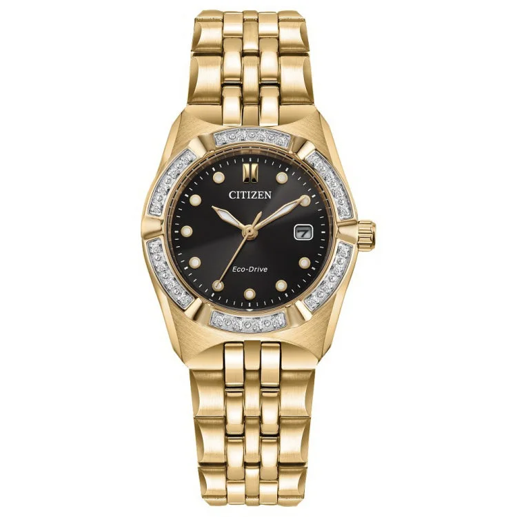 Luxury dress wristwatches-Citizen Stainless Steel Dress/Classic Eco Ladies Watch