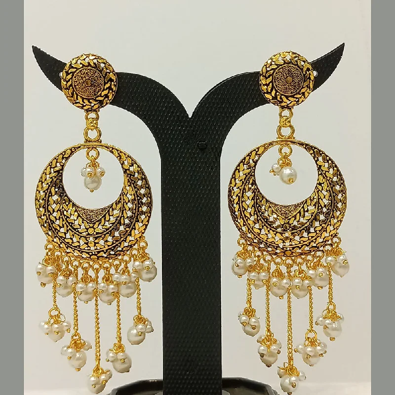 Trendy earrings for women-Dariyalal Sales Gold Plated Dangler Earrings