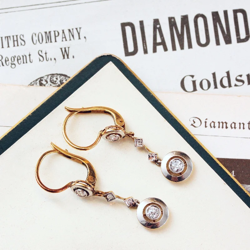 Custom gemstone earrings for women-DIVINE! Art Deco Diamond Drop Earrings