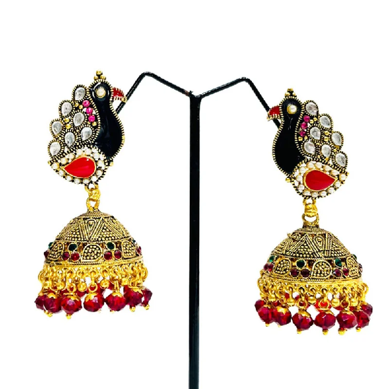 Star earrings for women-Dariyalal Sales Gold Plated Jhumki Earrings