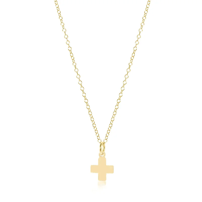 Colorful necklace for women-egirl 14" Necklace Gold- Signature Cross Gold Charm