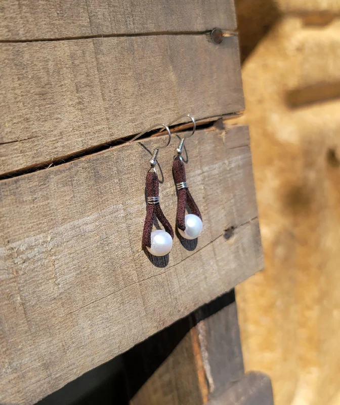 Chic drop earrings for women-Cowgirl Pearl Earrings