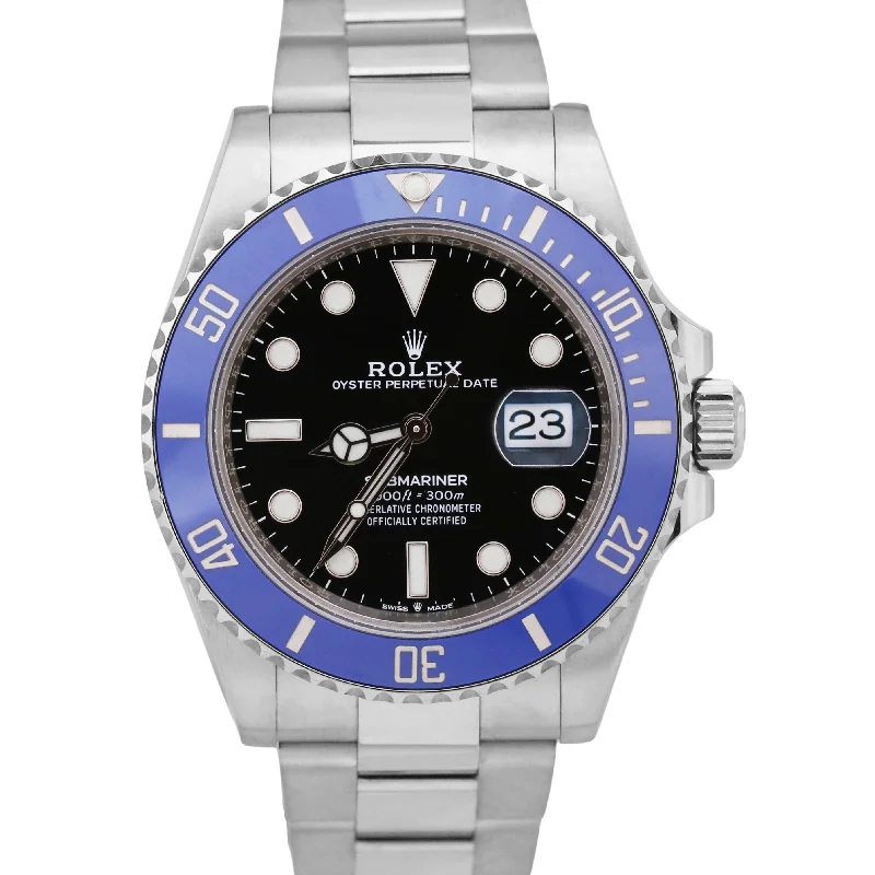 Designer wristwatches-MINT 2023 Rolex Submariner Date 41 BLUEBERRY 18K White Gold BLUE 126619 LB BOX