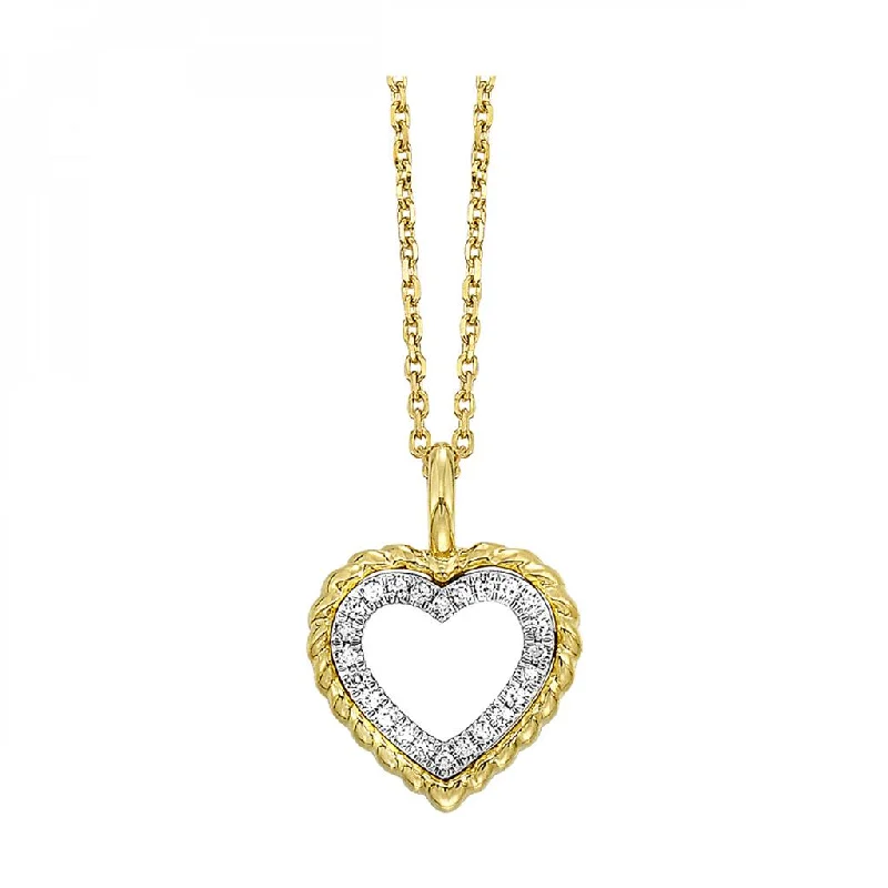 Stylish gold necklace for women-14K Yellow Gold 0.05ctw Diamond Heart Necklace