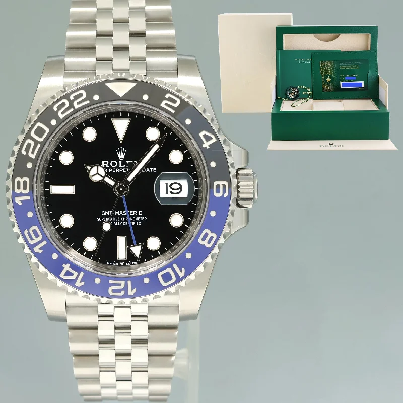 Budget-friendly wristwatches-2023 NEW PAPERS Rolex GMT Master II Batman Blue Jubilee 126710 BLNR Watch Box