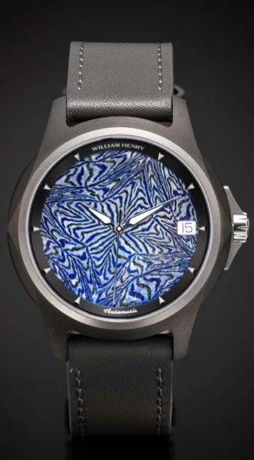 Wristwatches with backlight-Legacy Mokuti Titanium wristwatch with hand-forged Mokuti dial