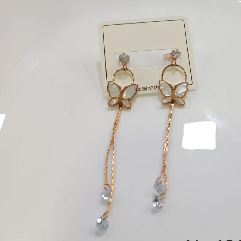 Matching earrings for women-Tarohi Jewels Gold Plated Austrian Stone Fancy Dangler Earrings