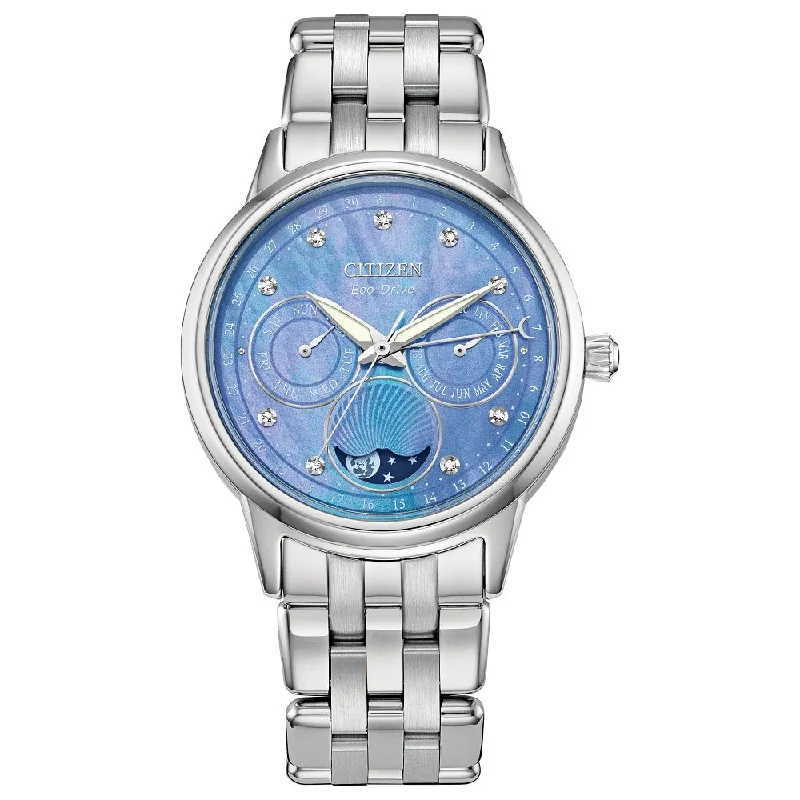 Stainless steel sports wristwatches-CITIZEN Eco-Drive Dress/Classic Eco Calendrier Ladies Stainless Steel