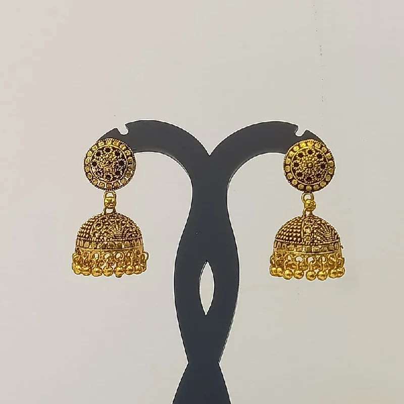 Long dangling earrings for women-Dariyalal Sales Gold Plated Jhumki Earrings