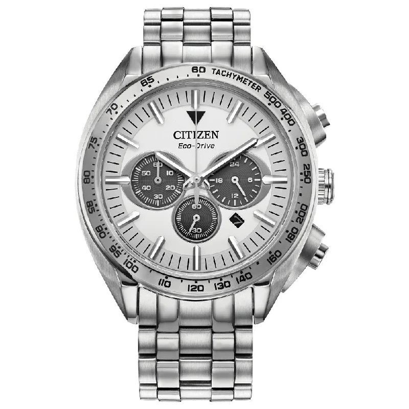 Smartwatches for Android-CITIZEN Eco-Drive Sport Luxury Carson Mens Stainless Steel