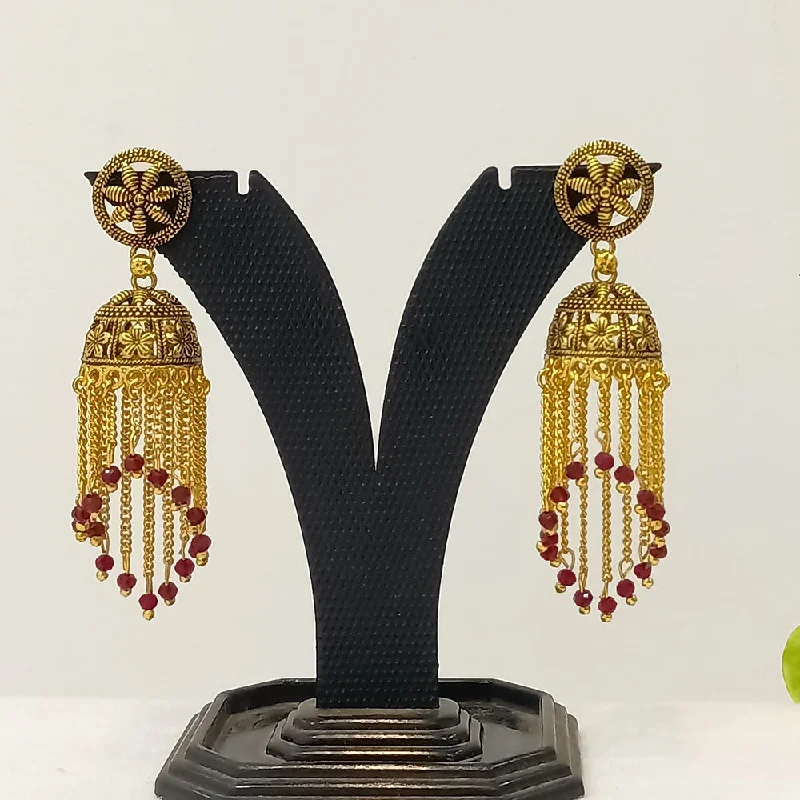 Luxury earrings for women-Dariyalal Sales Gold Plated Jhumki Earrings