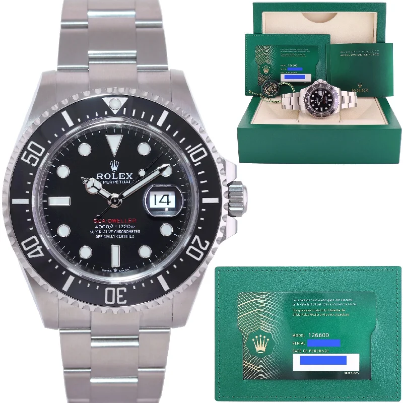 Analog-digital hybrid wristwatches-2021 MINT PAPERS Rolex Red Seadweller SD43 126600 43mm Mark II 2 Watch Box