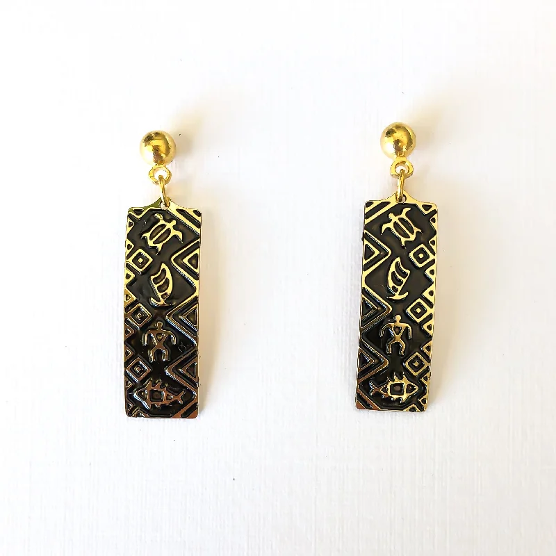 Long earrings for women-Petroglyph