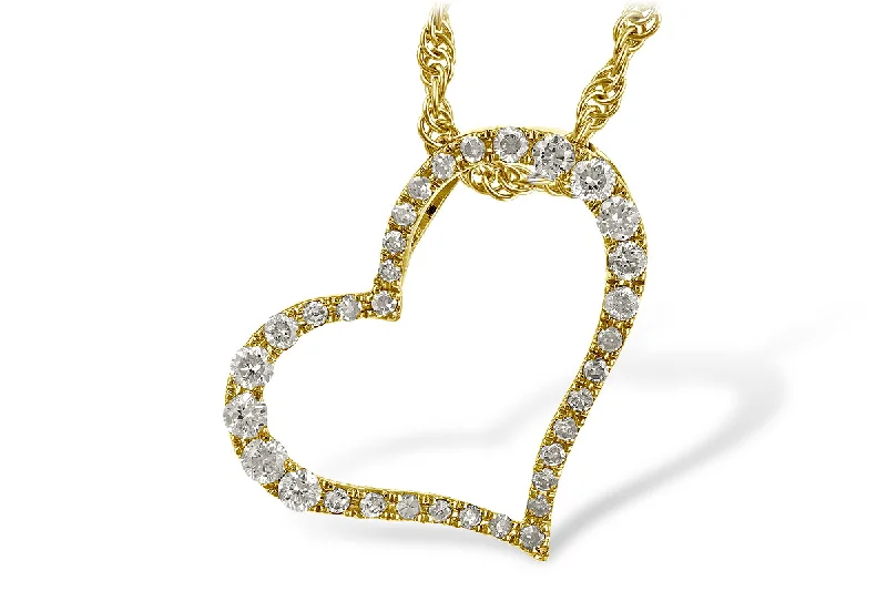 Matching necklace for women-14K Yellow Gold 0.24ctw Round Diamond Heart Necklace by Allison Kaufman