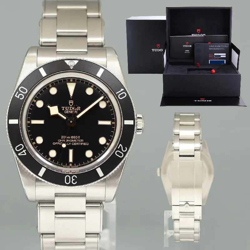 Affordable wristwatches for men-2024 NEW PAPERS Tudor Black Bay 54 Steel 37mm 79000N Black Dive Watch Box