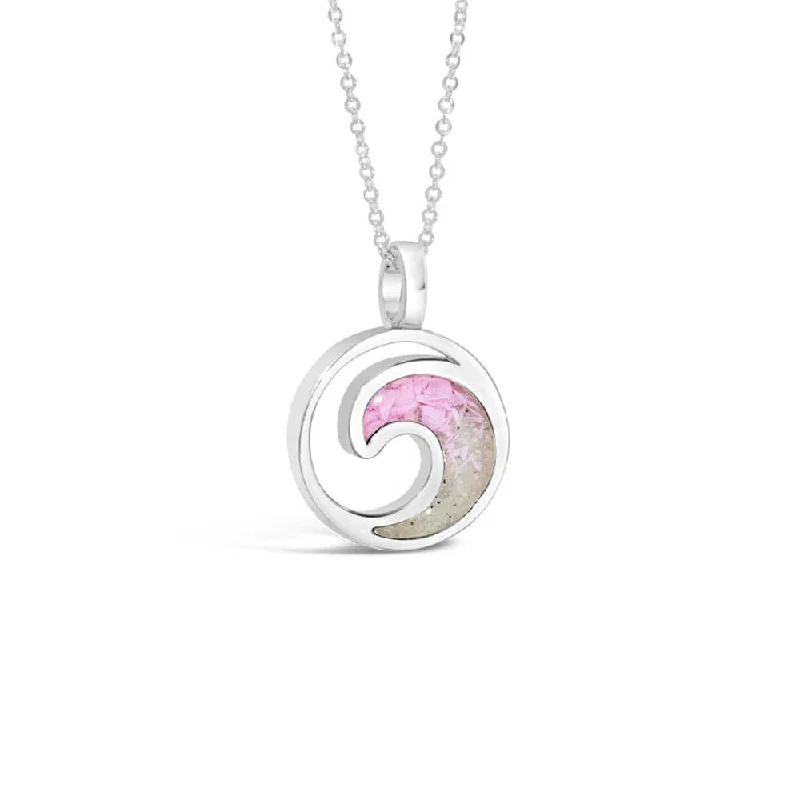 Emerald necklace for women-4ocean x Dune Wave Necklace in Florida Pink