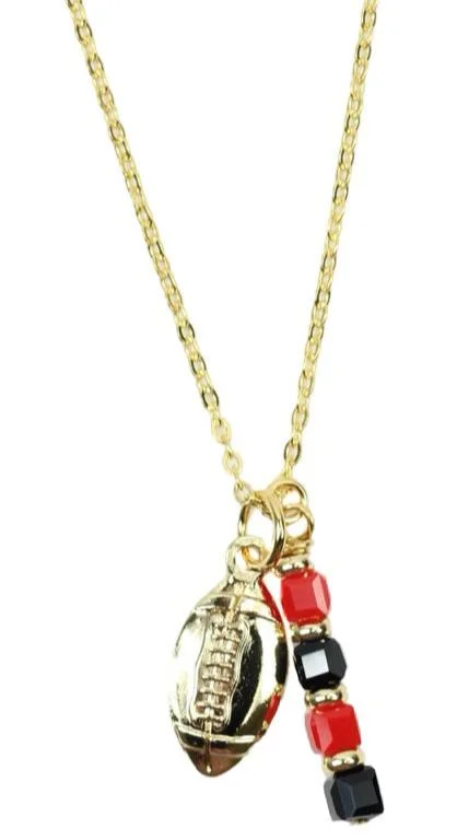 Sapphire necklace for women-The Touchdown Necklace - Black + Red