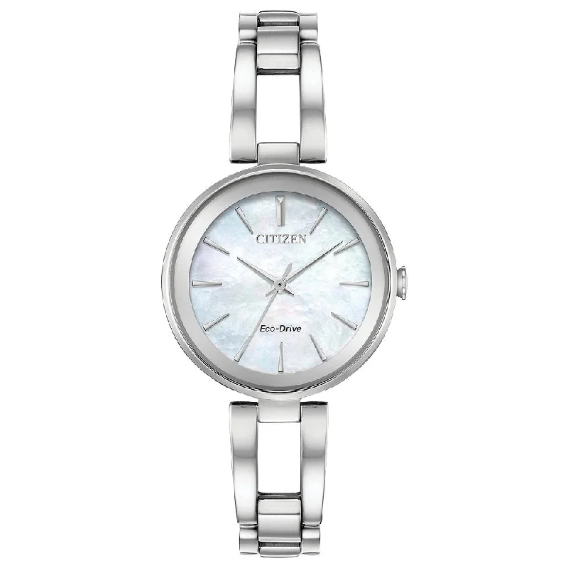 Luxury metal wristwatches-CITIZEN Eco-Drive Modern Eco Axiom Ladies Stainless Steel