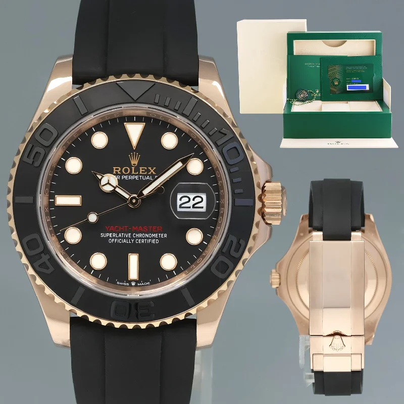 Smartwatches with GPS-2020 NEW PAPERS Rolex Yacht-Master 126655 Everose 40mm Oysterflex Watch Box