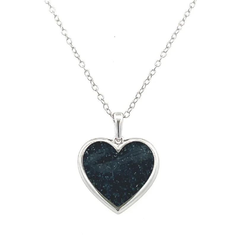 Pearl necklace for women-Sterling Silver 2.00ctw Crushed Blue Sapphire Heart Necklace