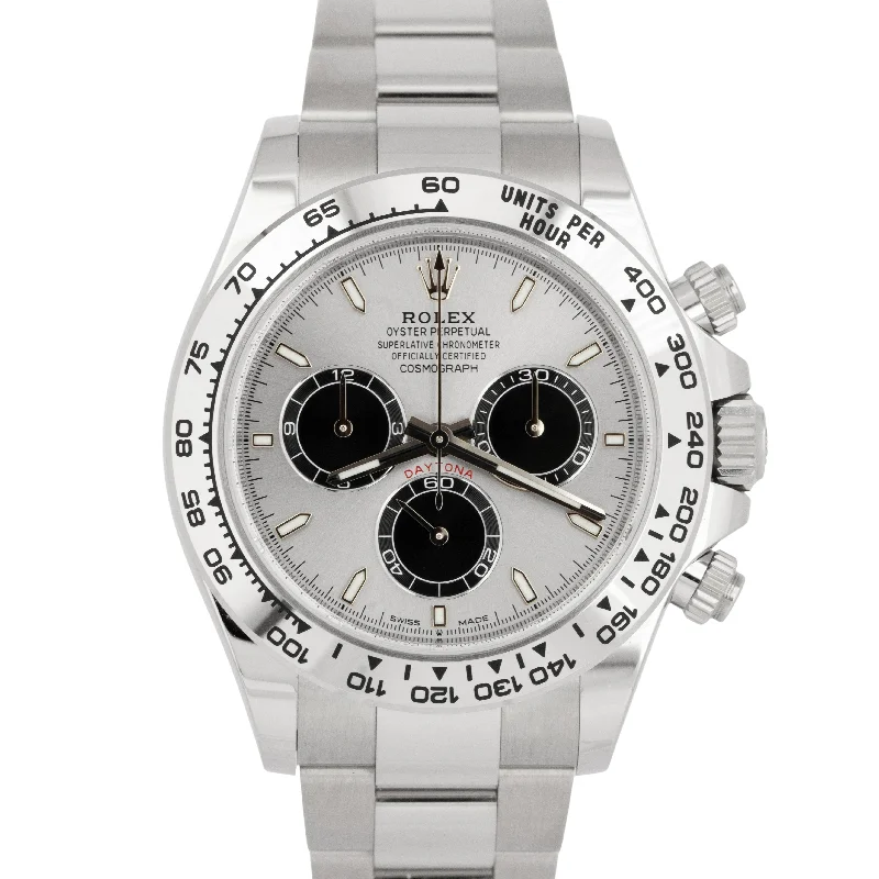 Military style wristwatches-NEW 2024 PAPERS Rolex Daytona Cosmograph GHOST White Gold 40mm Watch 126509 BOX