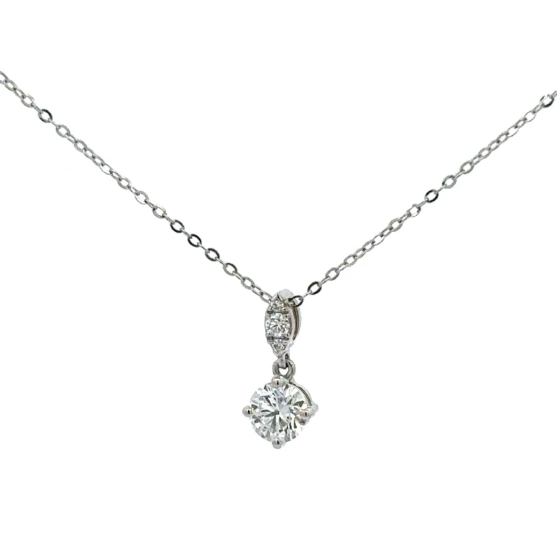 Pearl necklace for women-Hearts On Fire Diamond Pendant in 18k White Gold