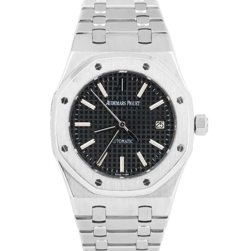 Multi-functional wristwatches-MINT Audemars Piguet Royal Oak BLACK 39mm Stainless Steel Date Watch 15300ST