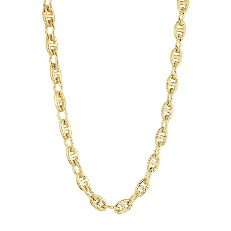 Classic necklace for women-Stainless Steel IP Yellow Gold 9mm Mariner Link Men's Chain Necklace