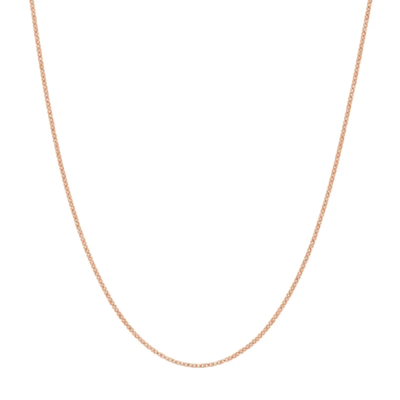 Sterling silver necklace for women-14K Rose Gold 0.70mm Adjustable Cable Chain Necklace by Midas Chain