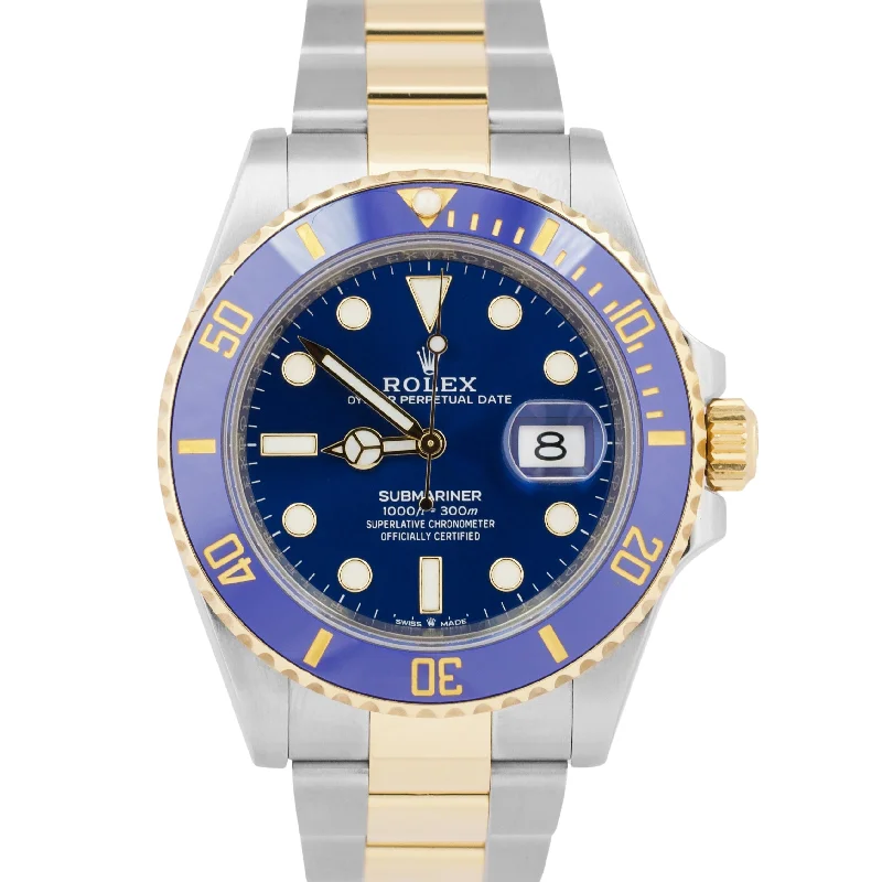 Lightweight wristwatches-2023 Rolex Submariner Date 41mm Ceramic Two-Tone 18K Yellow Gold 126613 LB Watch