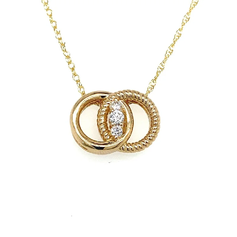 Fashionable necklace for women-14K Yellow Gold 0.12ctw Diamond Marriage Symbol Necklace