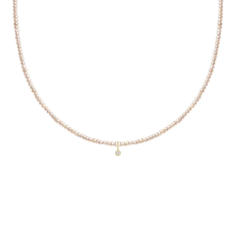 Ruby necklace for women-Minori Necklace | 14K Gold, Pearl & Diamond