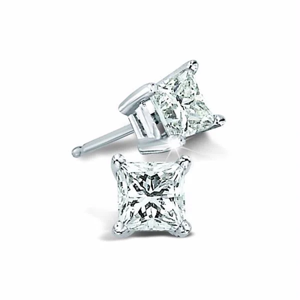 Engagement rings for brides-to-be for women-14k White Gold 0.33ctw Princess Cut Diamond Four Prong Studs