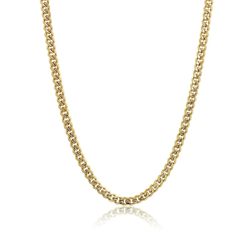 Birthday gift necklace for women-Stainless Steel IP Gold Adjustable Curb Chain Men's Necklace