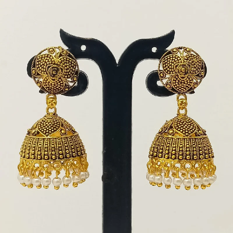 Large hoop earrings for women-Dariyalal Sales Gold Plated Jhumki Earrings