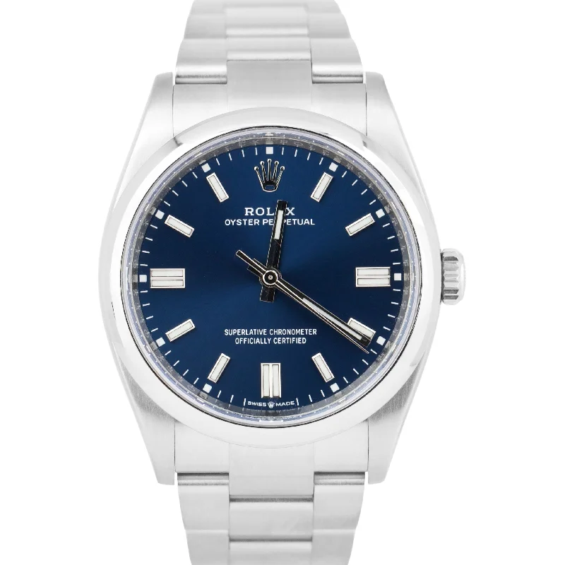 Affordable wristwatches for women-NEW 2025 PAPERS Rolex Oyster Perpetual BLUE 36mm Stainless Steel 126000 BOX