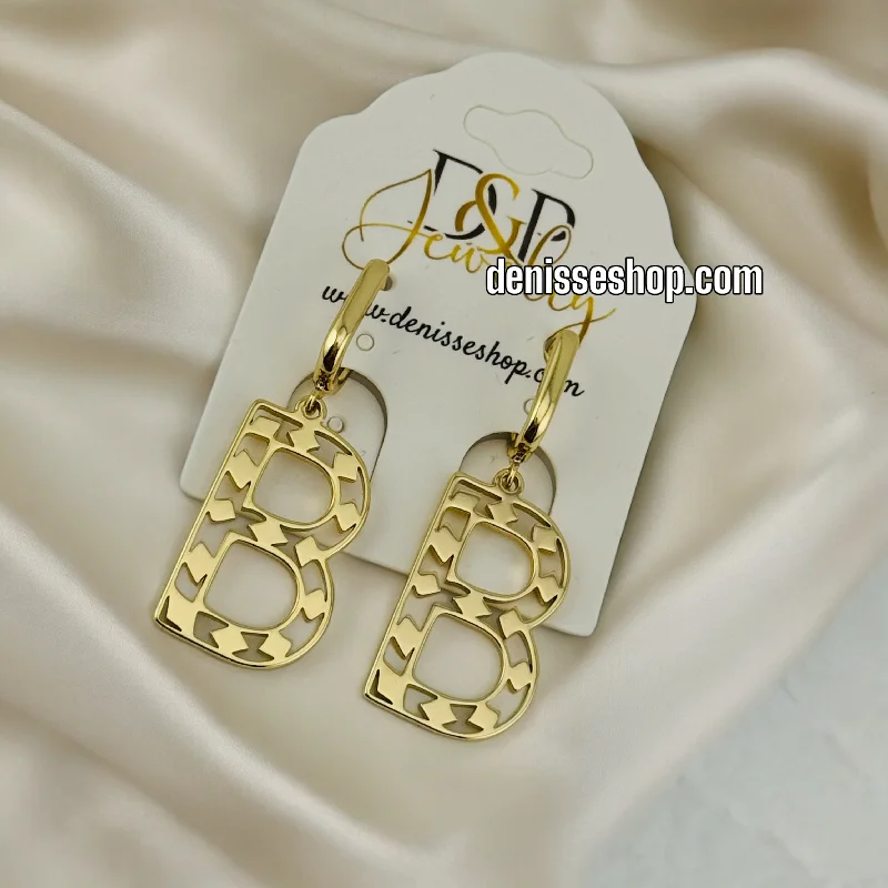 Stylish earrings for women-14K LETTER B EARRINGS E537