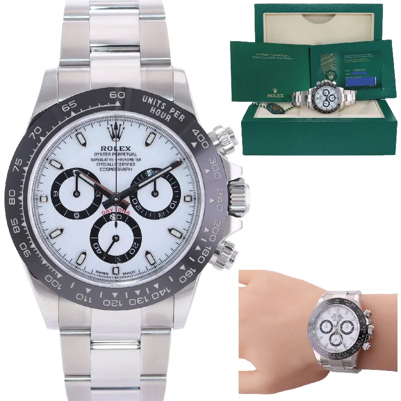 Minimalist wristwatches-JUNE 2023 NEW PAPERS Rolex Daytona 116500LN White Ceramic Panda Watch Box