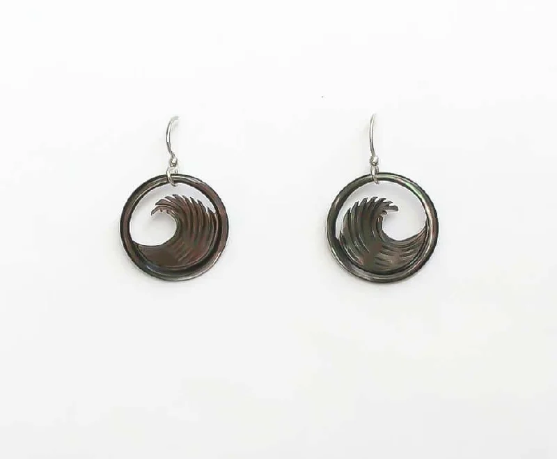 Statement earrings for women-Carved Wave Earrings