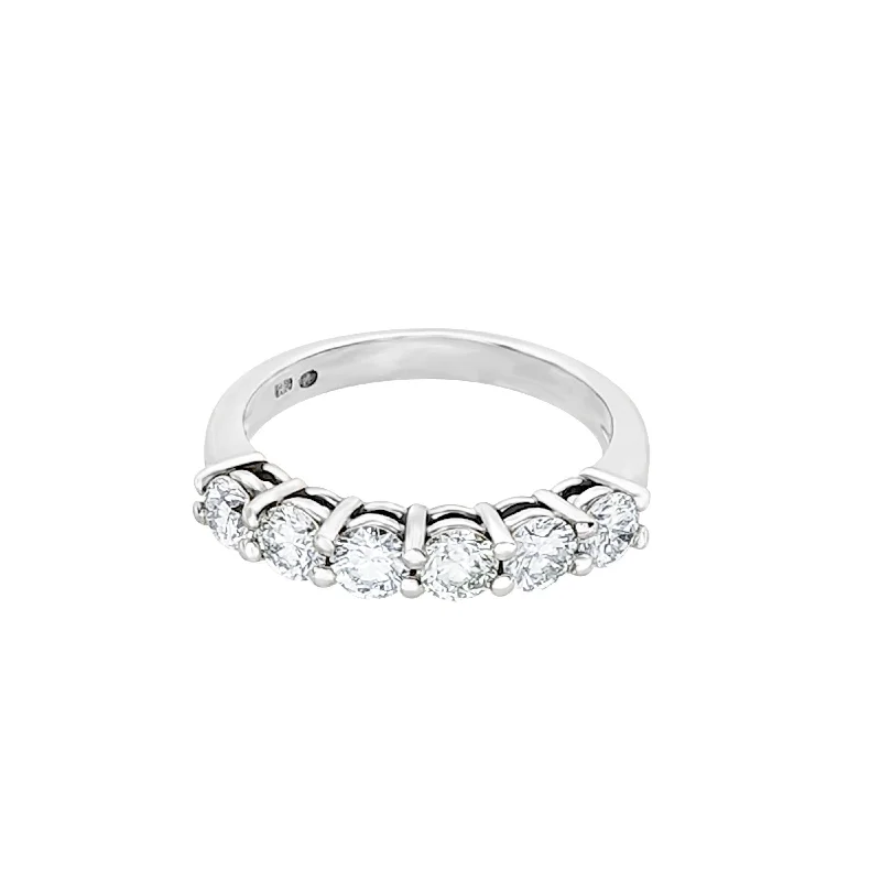 Engagement rings with vintage diamonds for women-White Gold Diamond Half Eternity Ring