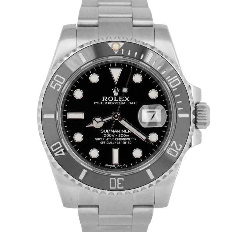 Square dial wristwatches-MINT 2019 PAPERS Rolex Submariner Date 40mm Black Ceramic Steel 116610 LN BOX